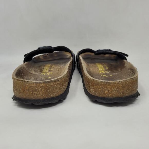 Birkenstock Sandals EU38 US7.5 Madrid Black Birko-Flor Slip On Slides Adjustable - Picture 9 of 10
